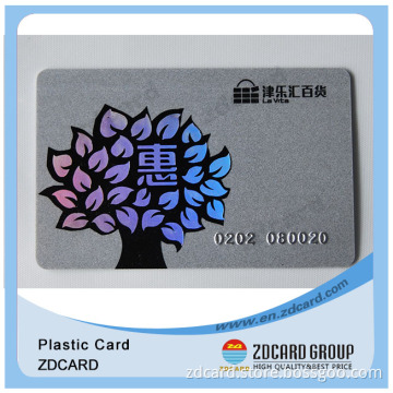 Hot Stamp Silver Cards with Embossed Number/Discount Card for Supermarket
